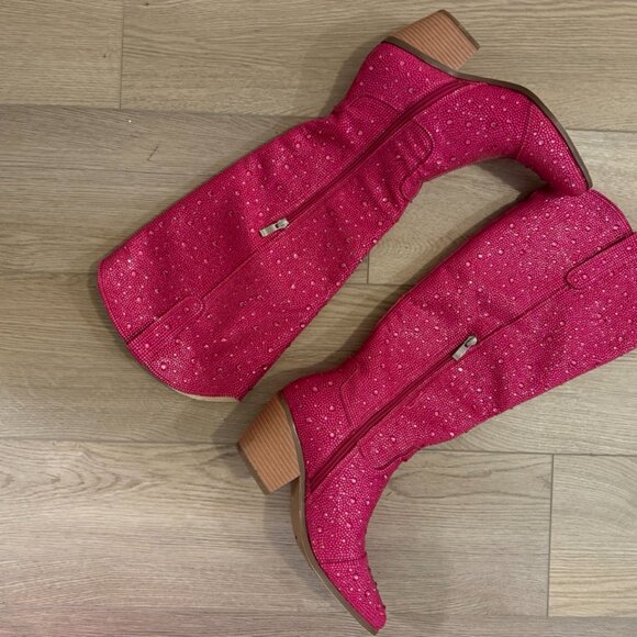 Pink Rhinestone Cowboy Boots - Picture 5 of 7